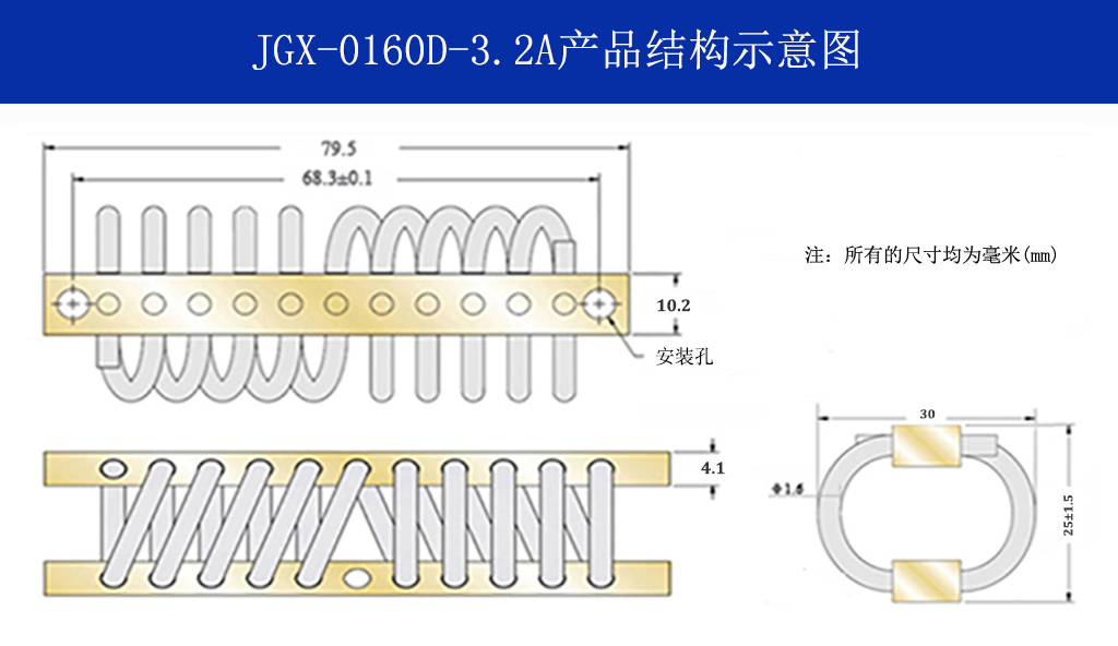 JGX-0160D-3.2A多應(yīng)用鋼絲繩隔振器結(jié)構(gòu)