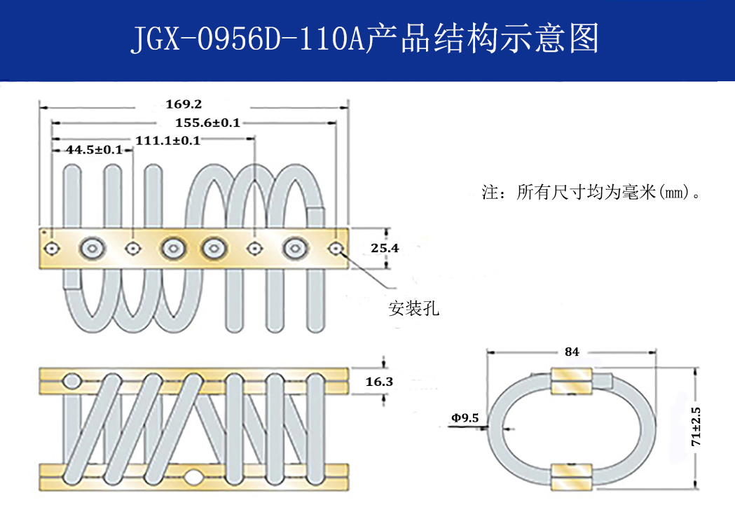 JGX-0956D-110A多應(yīng)用鋼絲繩減震器結(jié)構(gòu)