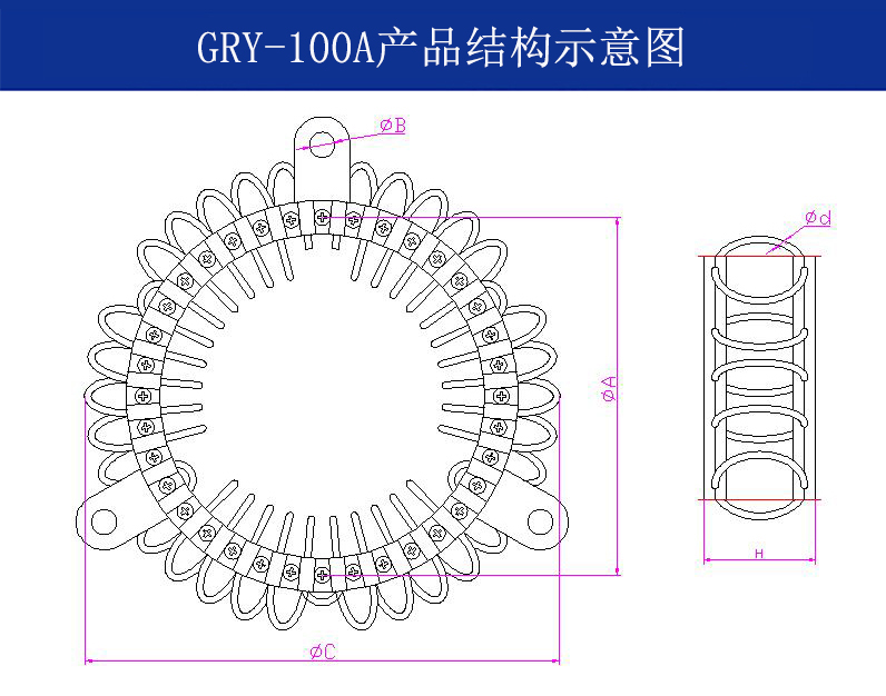 GRY-100A輕型艦載鋼絲繩隔振器結(jié)構(gòu)